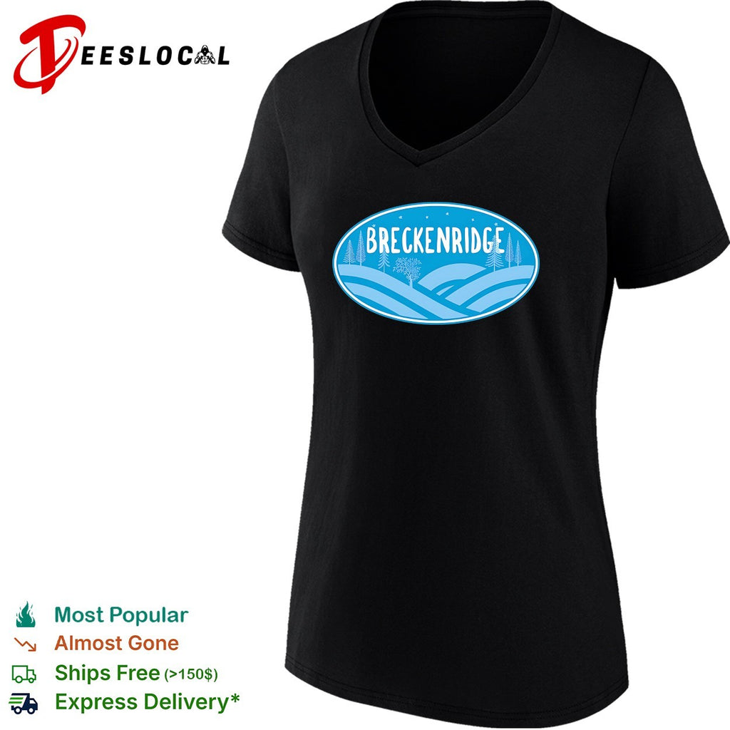 Breckenridge mountains and trees oval shirt