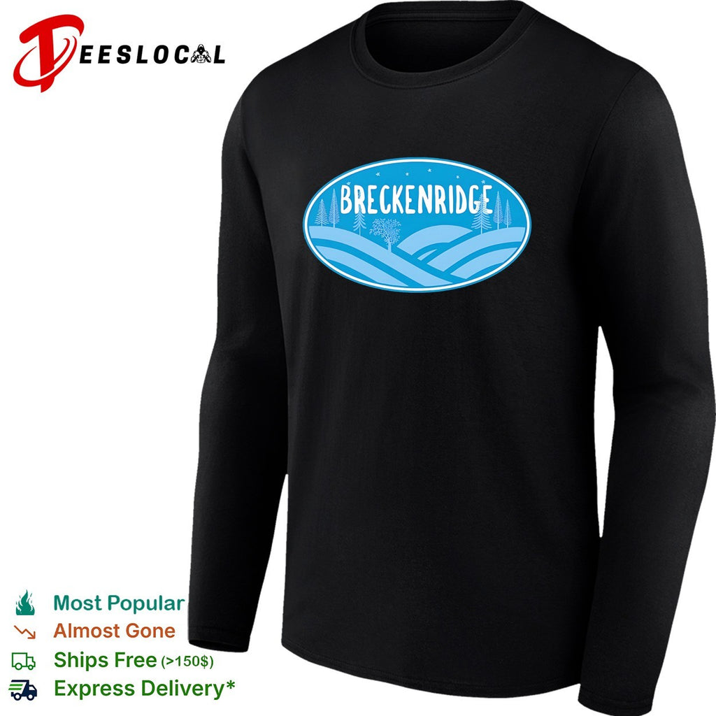 Breckenridge mountains and trees oval shirt