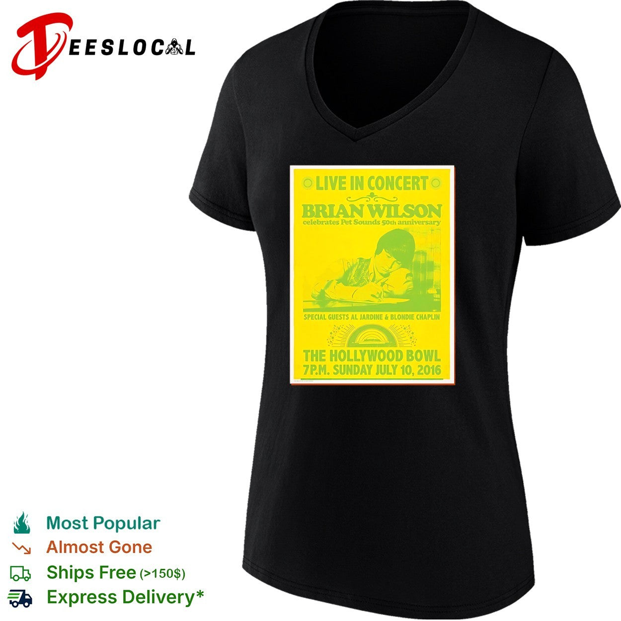 Brian Wilson Live in Concert Pet Sounds 50th Anniversary Hollywood Bowl shirt