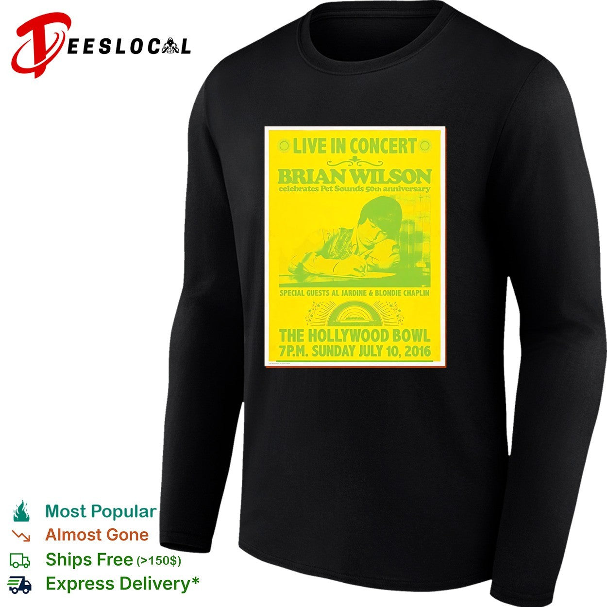 Brian Wilson Live in Concert Pet Sounds 50th Anniversary Hollywood Bowl shirt