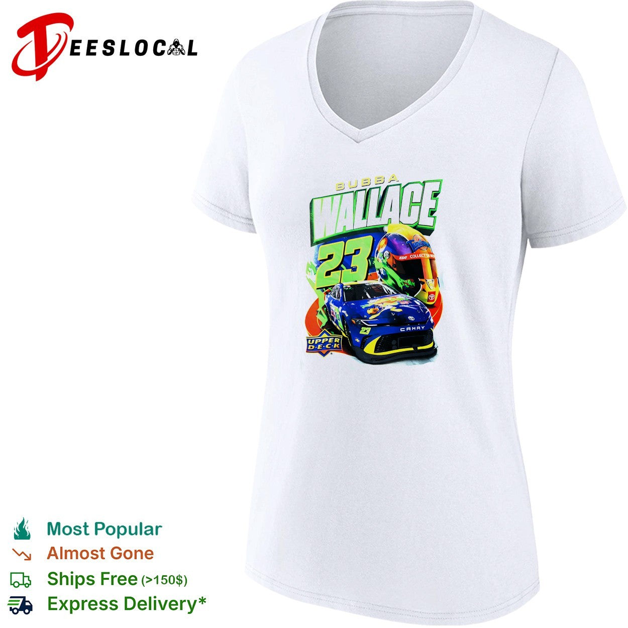 Bubba Wallace NASCAR number 23 Toyota Camry Upper Deck shirt