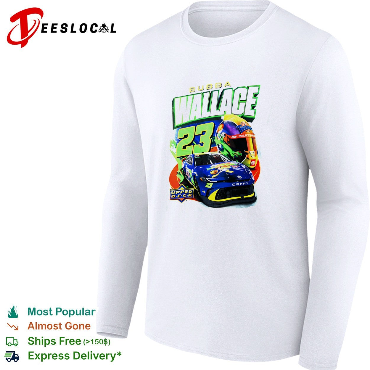 Bubba Wallace NASCAR number 23 Toyota Camry Upper Deck shirt