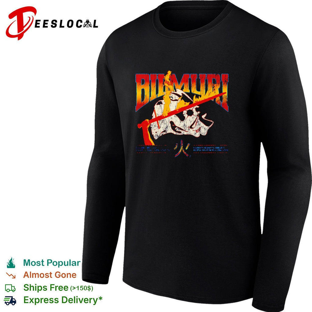 Bumuri skull rifle fire Japanese kanji warning shirt