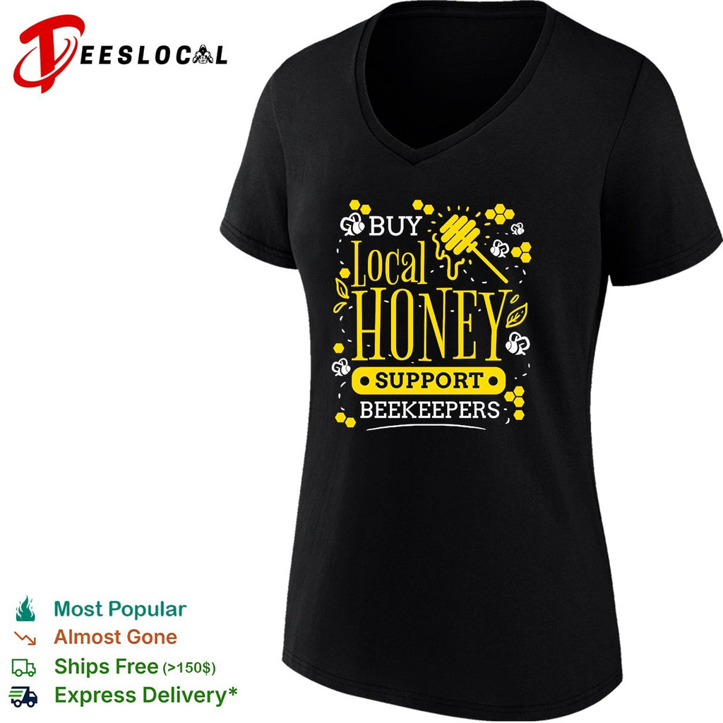 Buy local honey support beekeepers bees honeycomb shirt