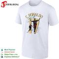 C Ronaldo number 17 celebrating with arms raised collage shirt