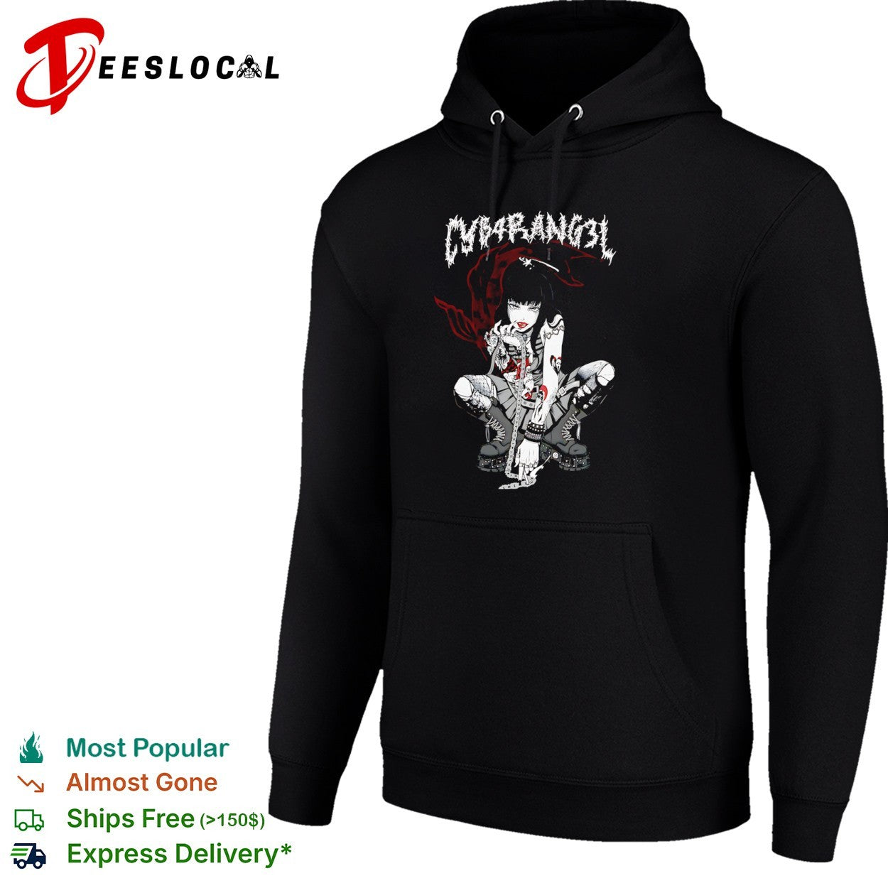 CYB4RANG3L Anime Goth Aesthetic Dark Cyber Punk Y2K Grunge Emo Alternative shirt