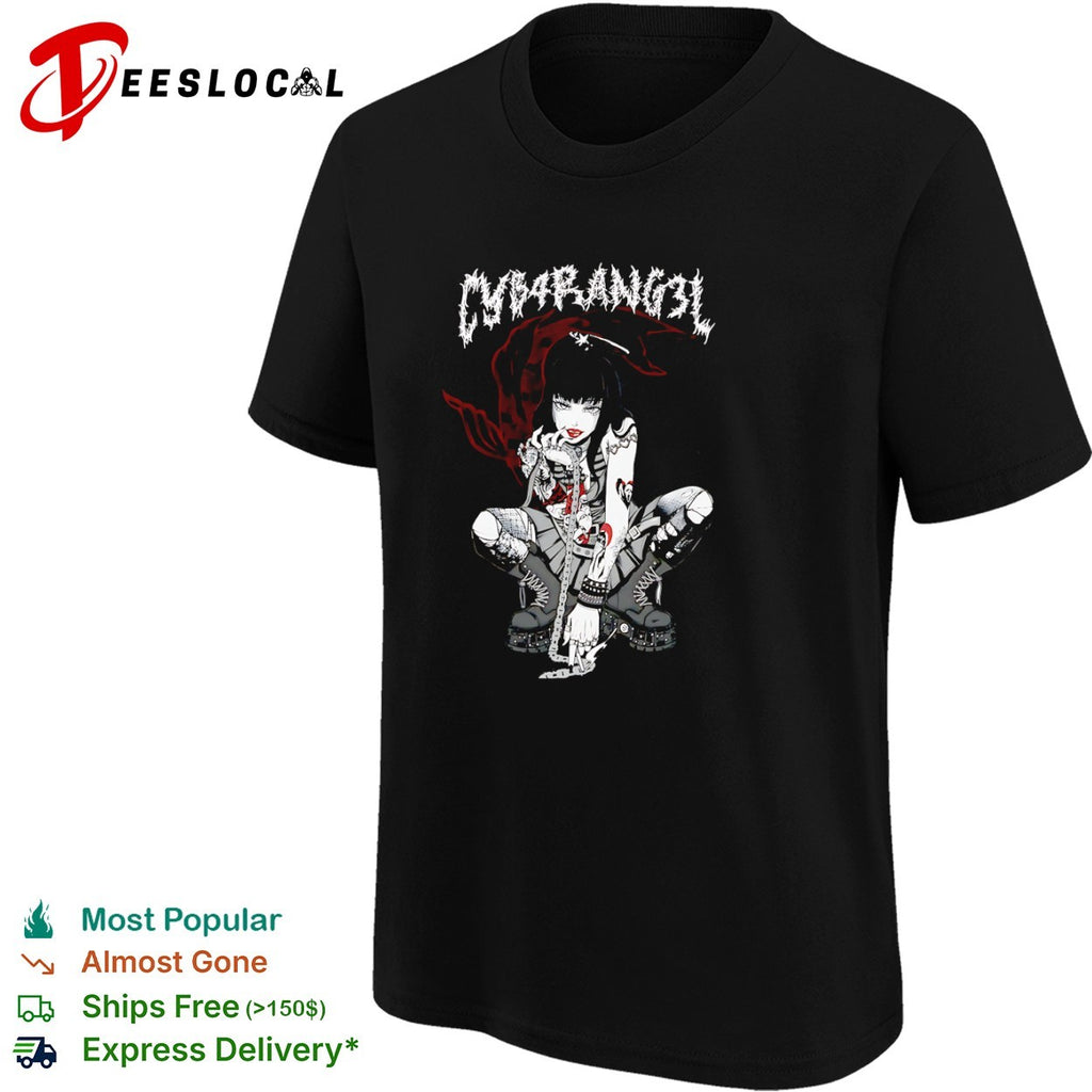 CYB4RANG3L Anime Goth Aesthetic Dark Cyber Punk Y2K Grunge Emo Alternative shirt