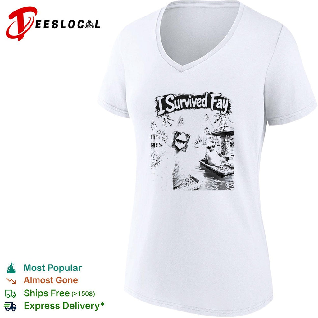 Cardinal taking selfie I survived Fay hurricane flood shirt