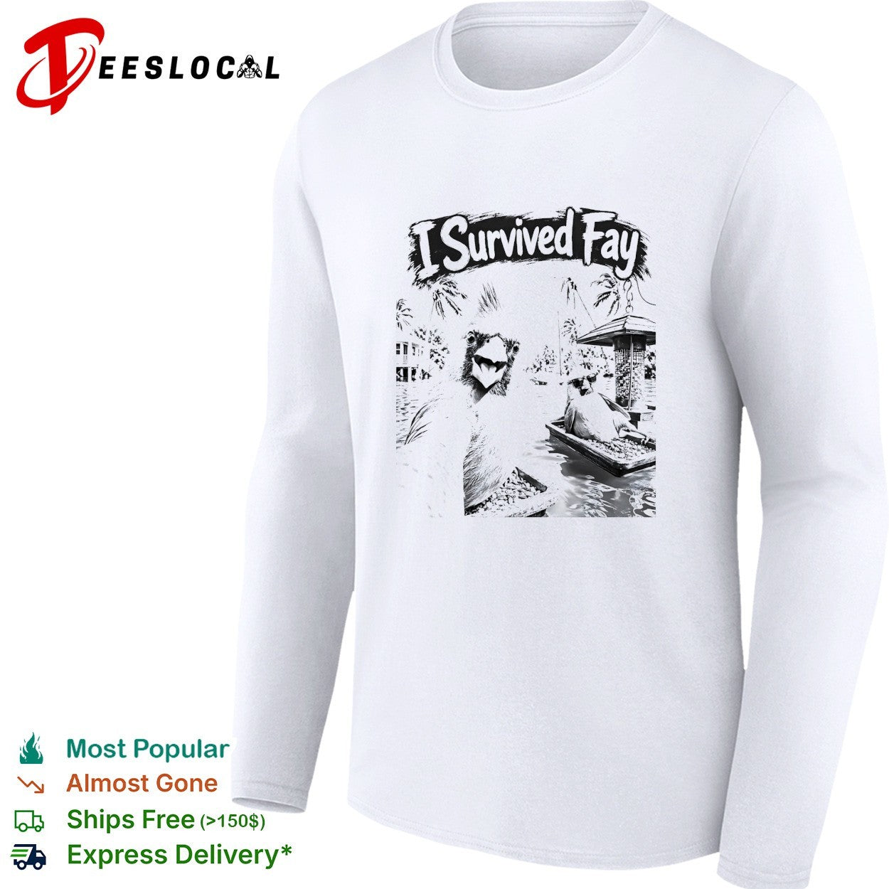 Cardinal taking selfie I survived Fay hurricane flood shirt