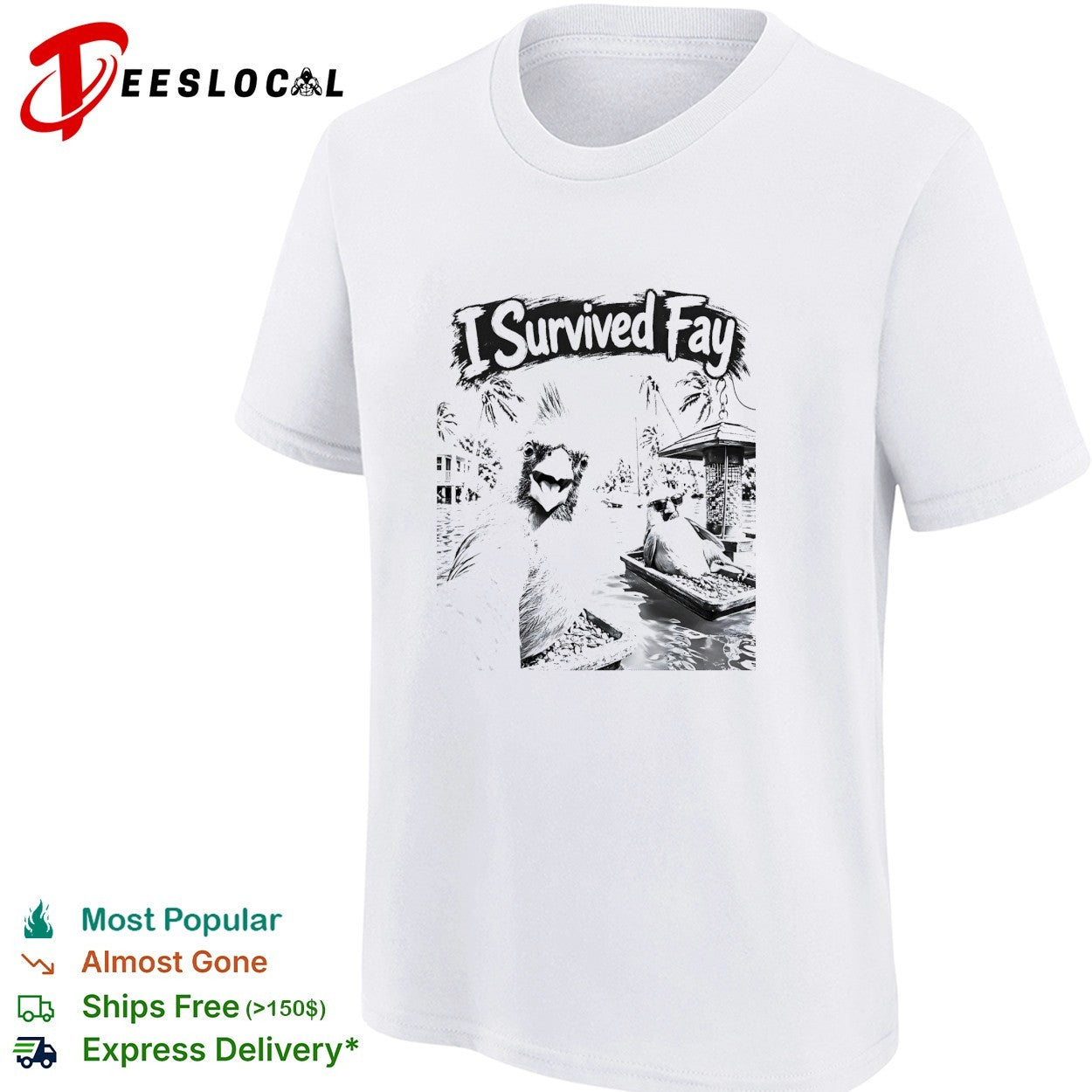 Cardinal taking selfie I survived Fay hurricane flood shirt