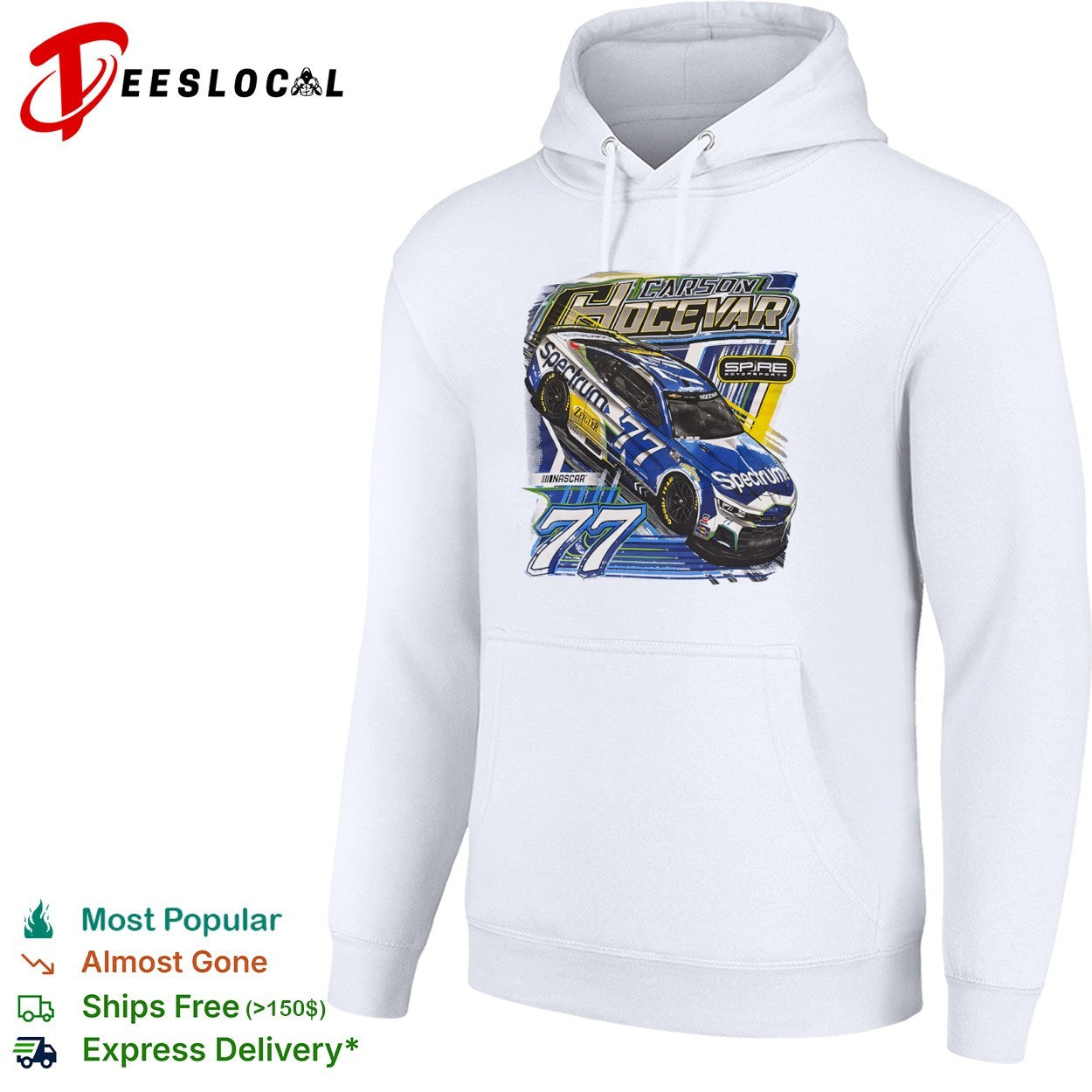 Carson Hocevar Spire Motorsports 77 Spectrum Chevrolet NASCAR racing driver shirt