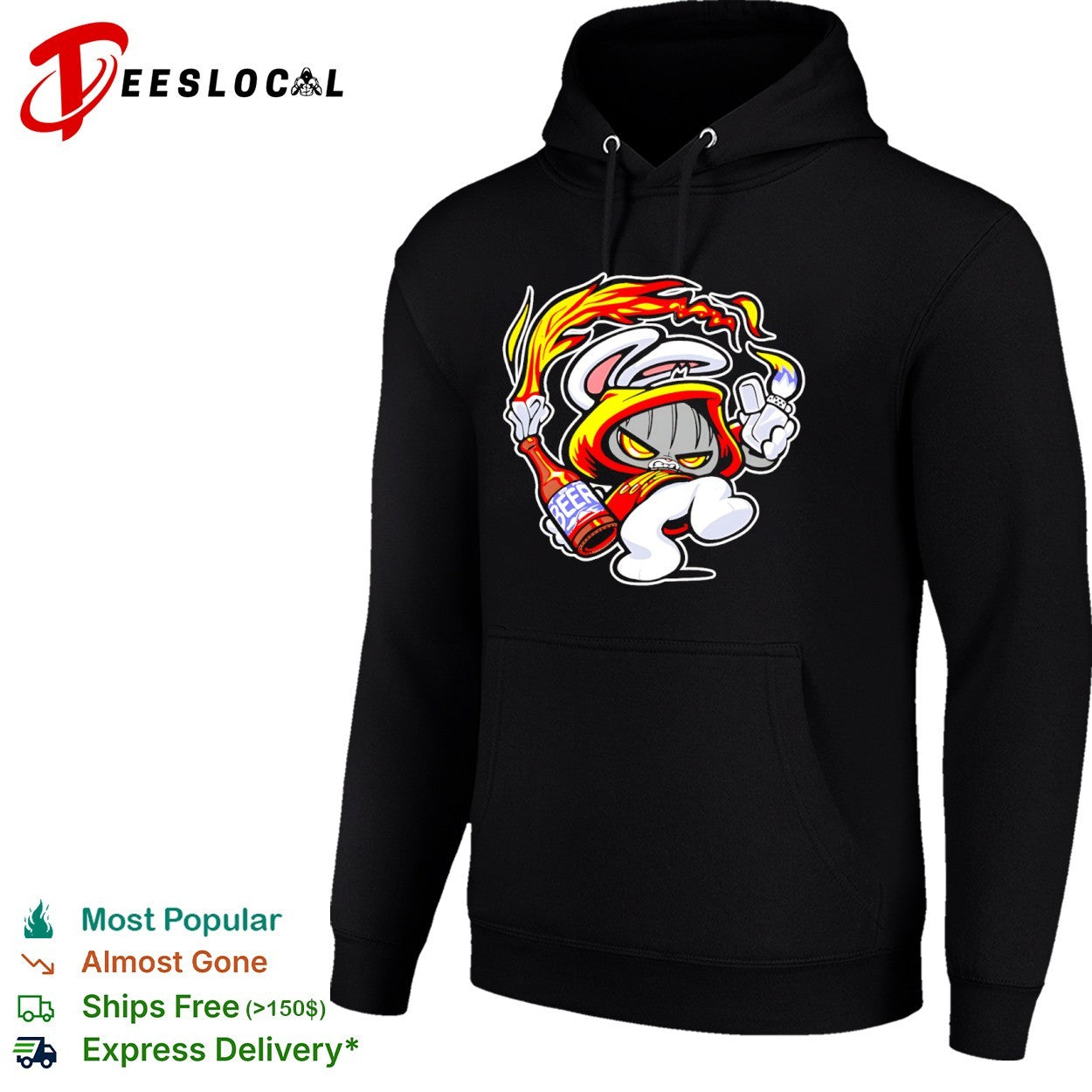 Cartoon rabbit molotov beer shirt