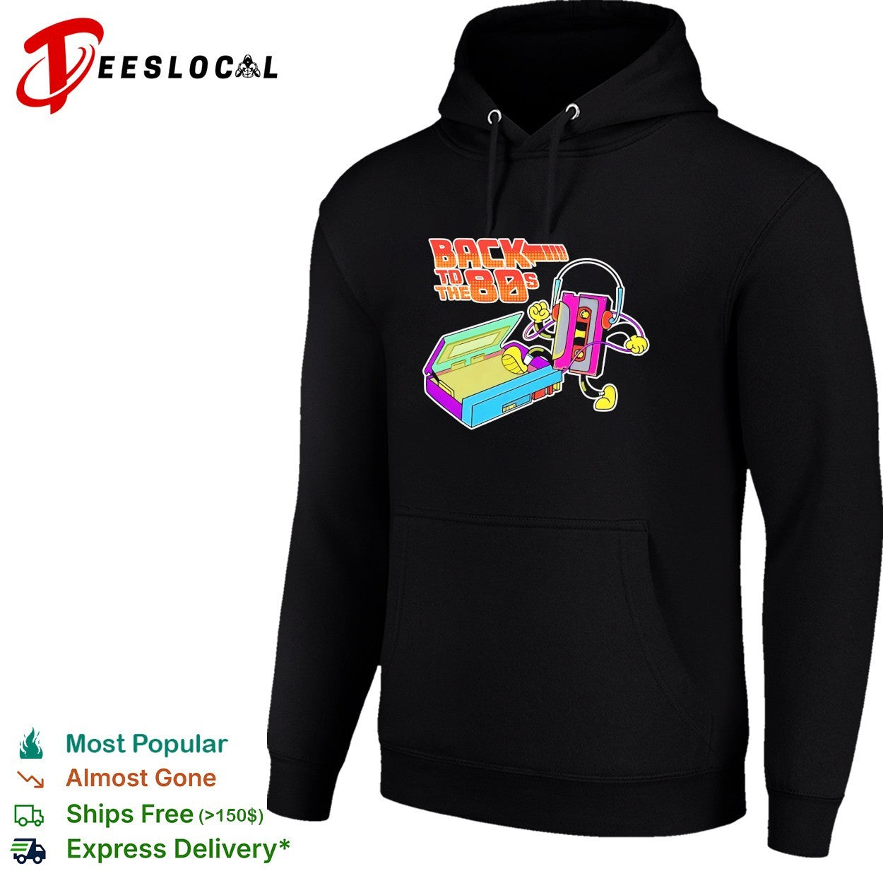 Cassette tape dancing back to the 80s retro music boombox shirt