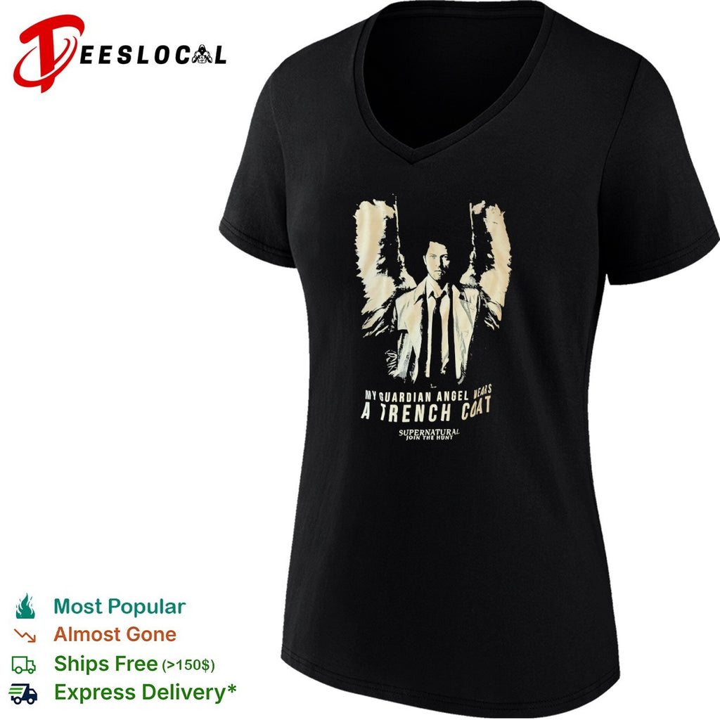 Castiel Supernatural My Guardian Angel Wears a Trench Coat Join the Hunt shirt