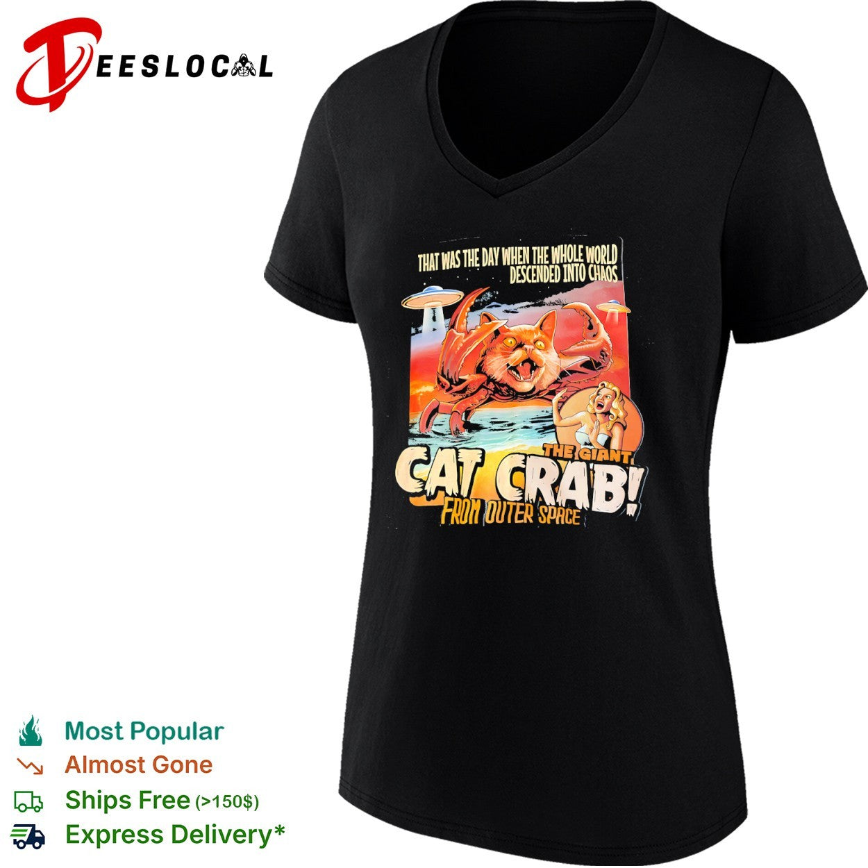 Cat crab from outer space chaos sci fi creature shirt