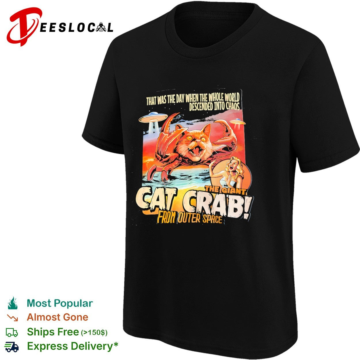 Cat crab from outer space chaos sci fi creature shirt