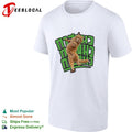 Cat dancing martial arts pose Hebrew text shirt