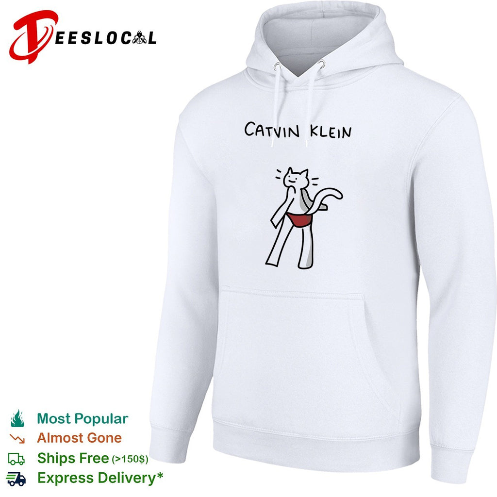 Catvin Klein parody cat drawing shirt