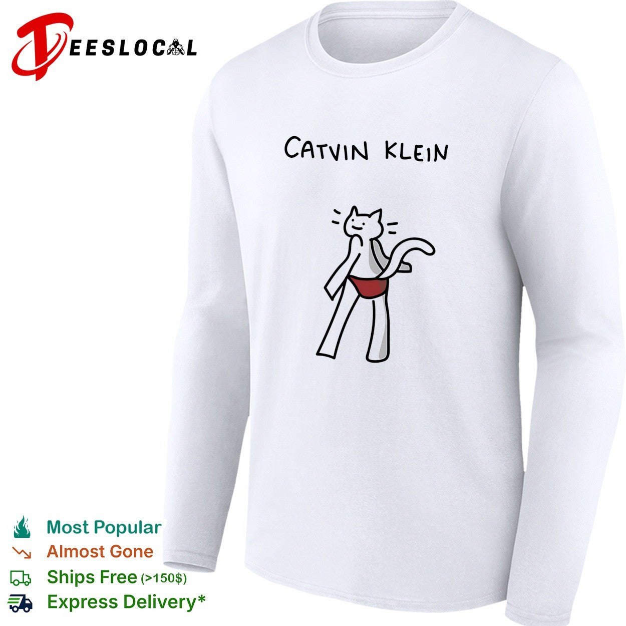 Catvin Klein parody cat drawing shirt
