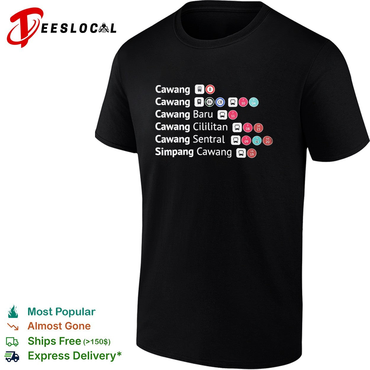Cawang Cawang Baru Cililitan Sentral Simpang Cawang Transport Transit Map shirt