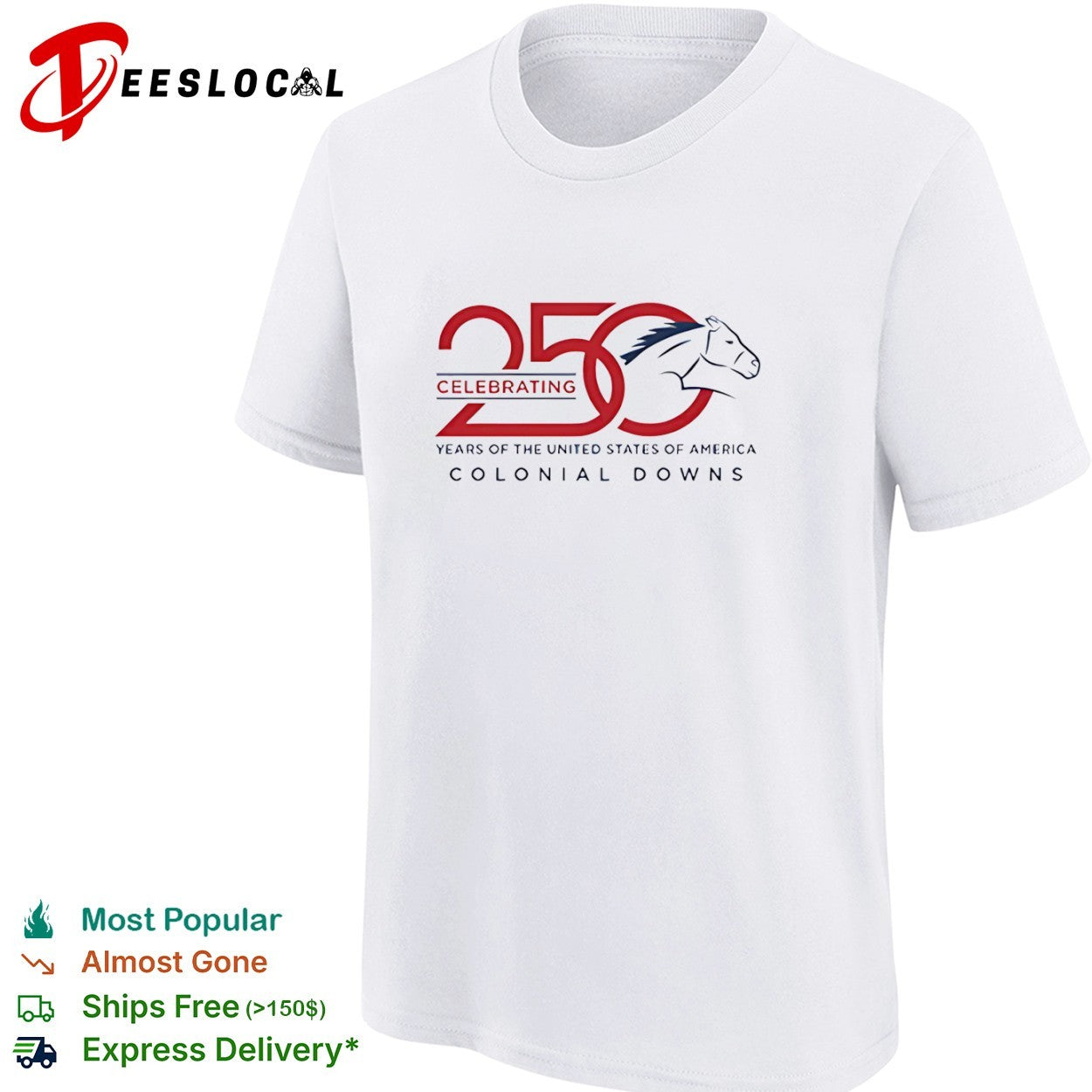 Celebrating 250 years of the United States of America Colonial Downs horse shirt