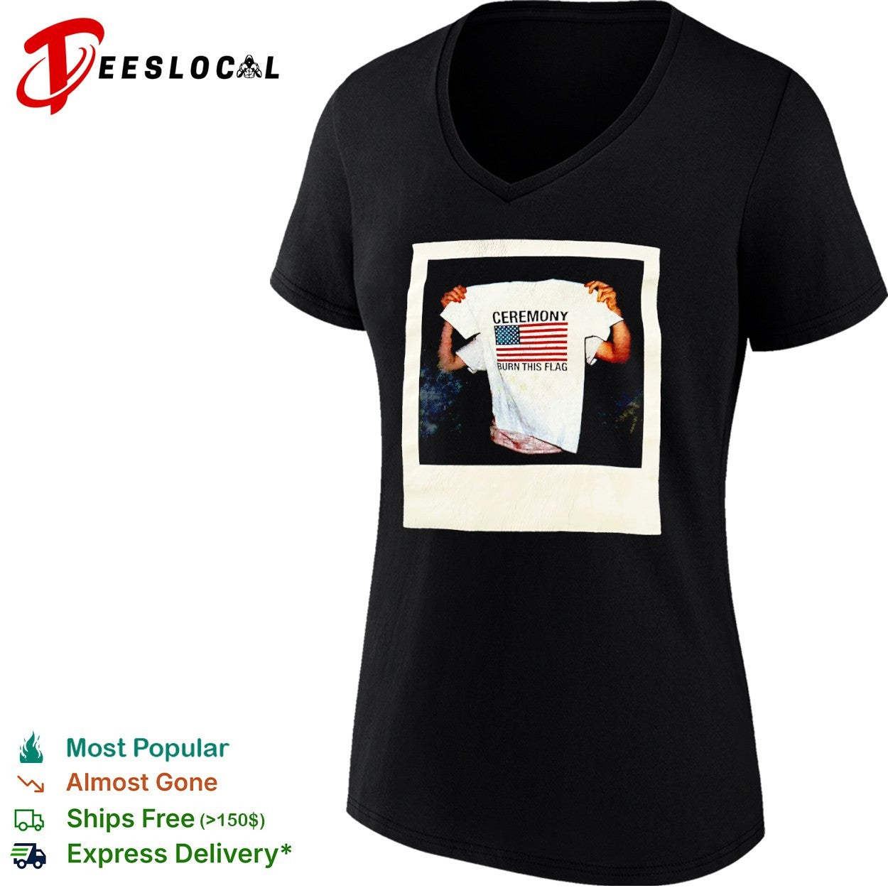 Ceremony Burn This Flag polaroid photograph shirt