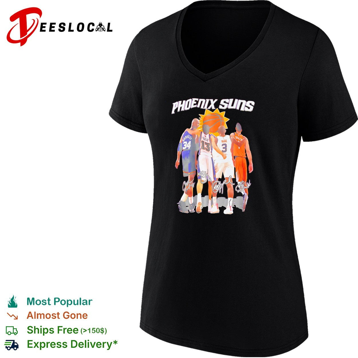 Charles Barkley Steve Nash Chris Paul Devin Booker Phoenix Suns NBA signature shirt