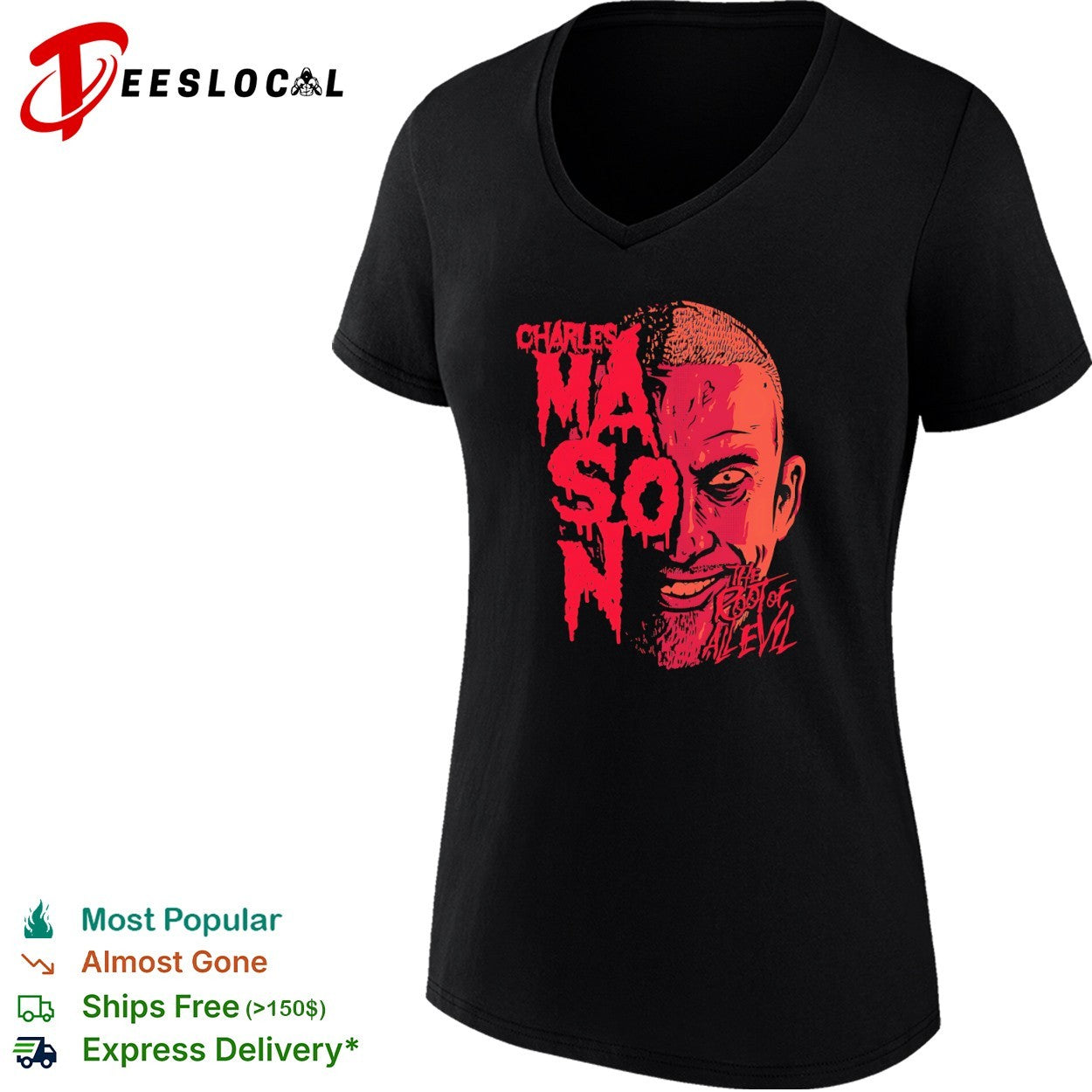 Charles Manson The Root of All Evil Horror True Crime shirt