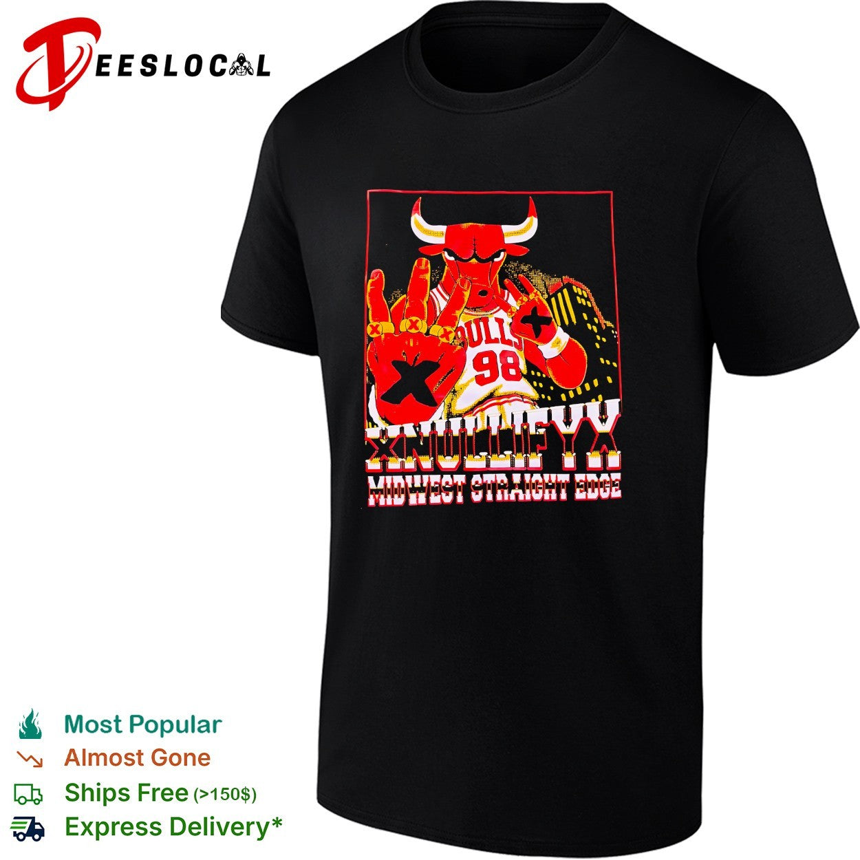 Chicago Bulls Xnullieyy Midwest Straight Edge number 98 shirt