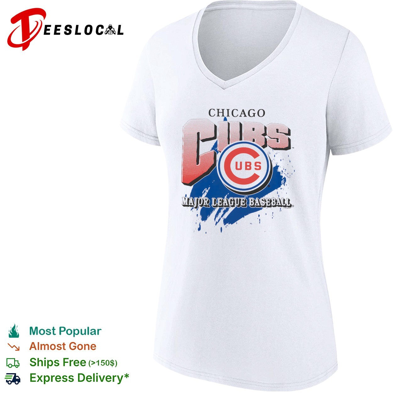 Chicago Cubs Major League Baseball Mitchell and Ness logo shirt