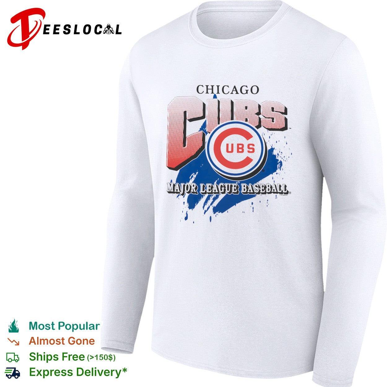 Chicago Cubs Major League Baseball Mitchell and Ness logo shirt