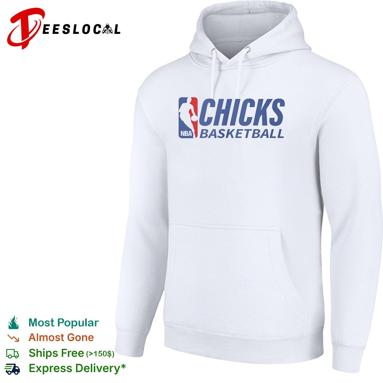 Chicks basketball NBA logo parody shirt