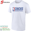 Chicks basketball NBA logo parody shirt