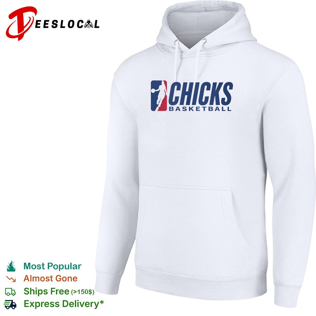 Chicks basketball logo parody shirt