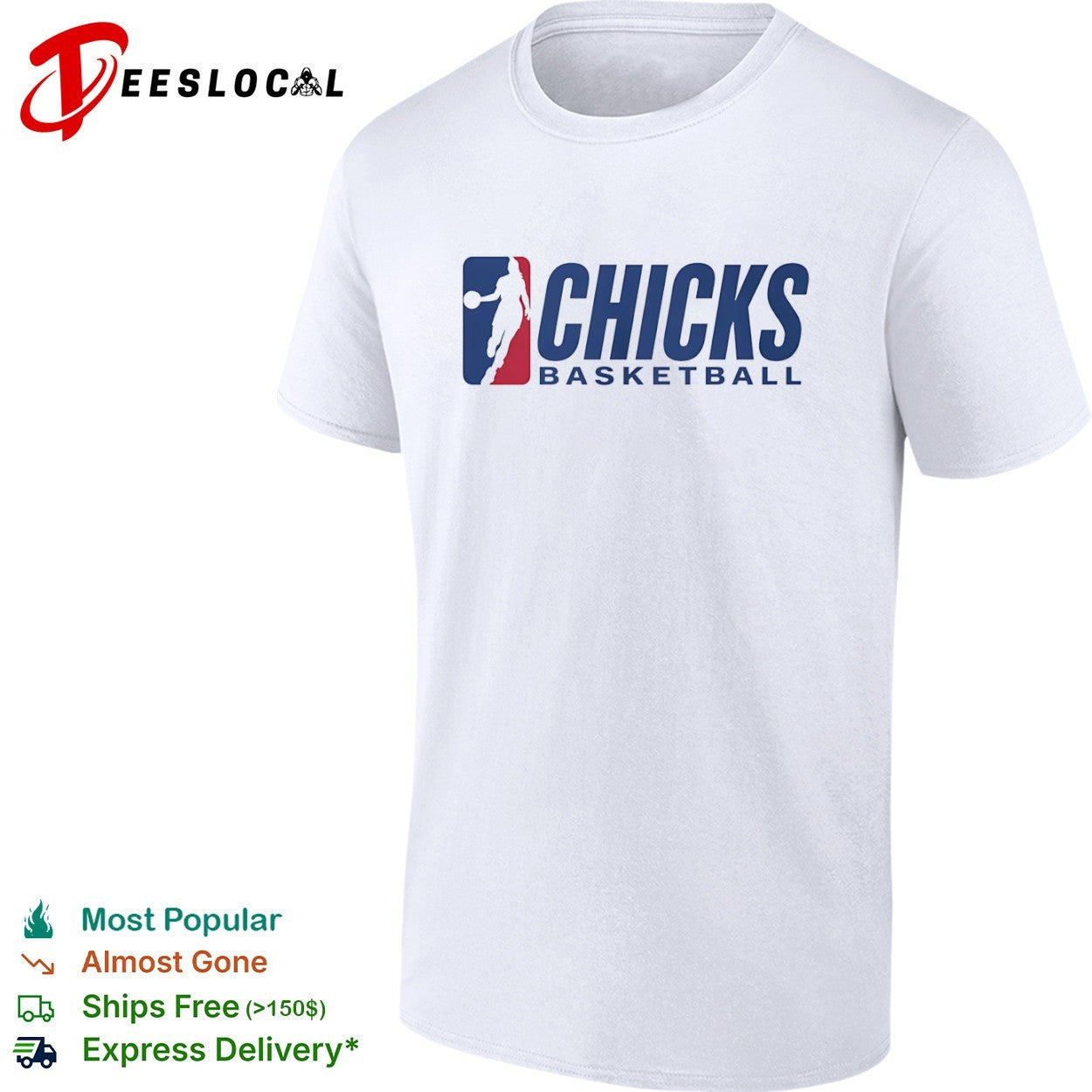 Chicks basketball logo parody shirt