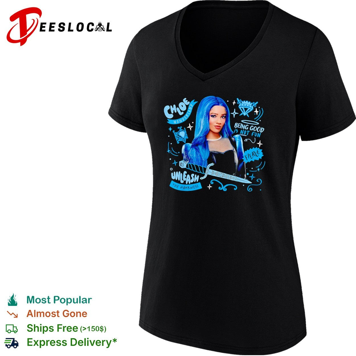 Chloe Wonderland Descendants The Rise of Red Chloe Unleash the Darkness Fierce shirt