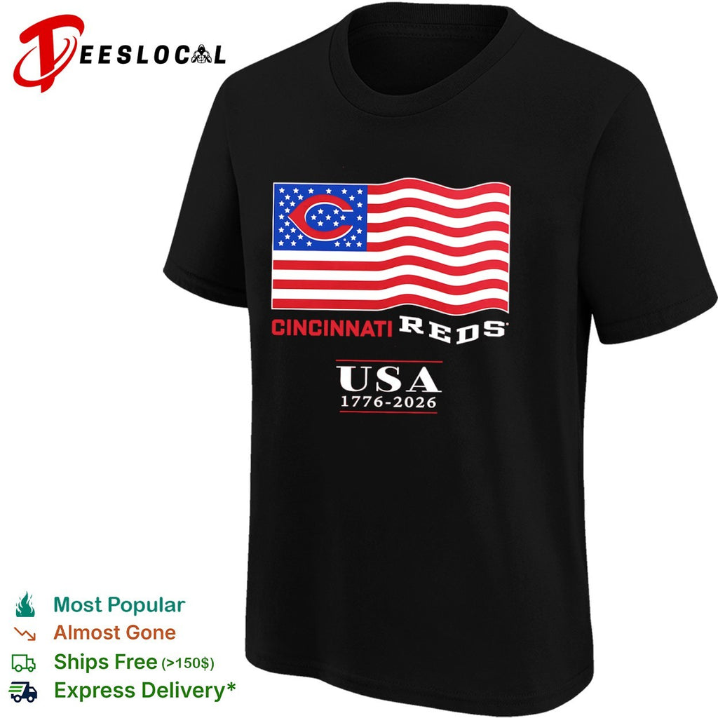 Cincinnati Reds USA 1776 2026 Patriotic Logo Baseball shirt