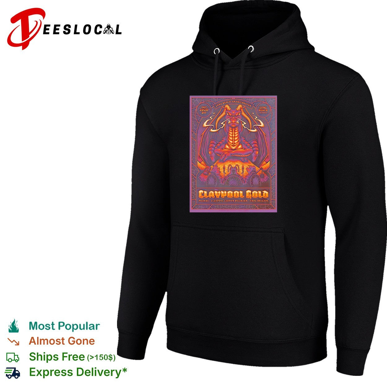 Claypool Gold Primus Claypool Lennon Delirium and Frog Brigade Long Beach California On July 3 2026 shirt