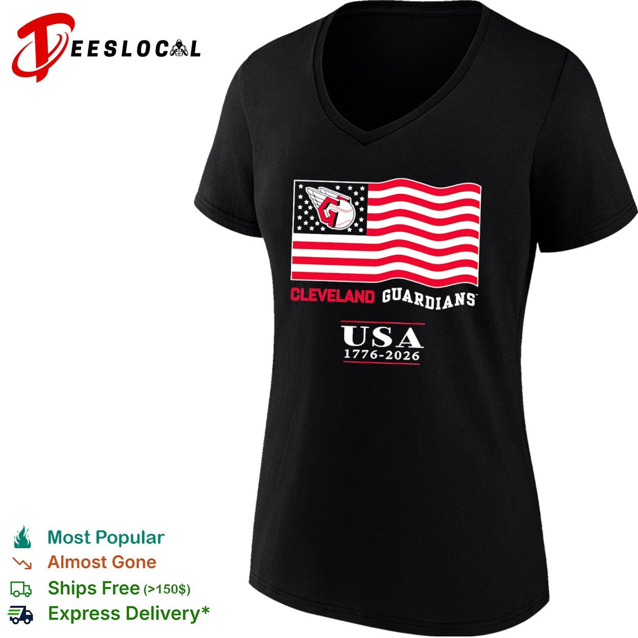 Cleveland Guardians USA 1776 2026 American Flag Baseball MLB shirt