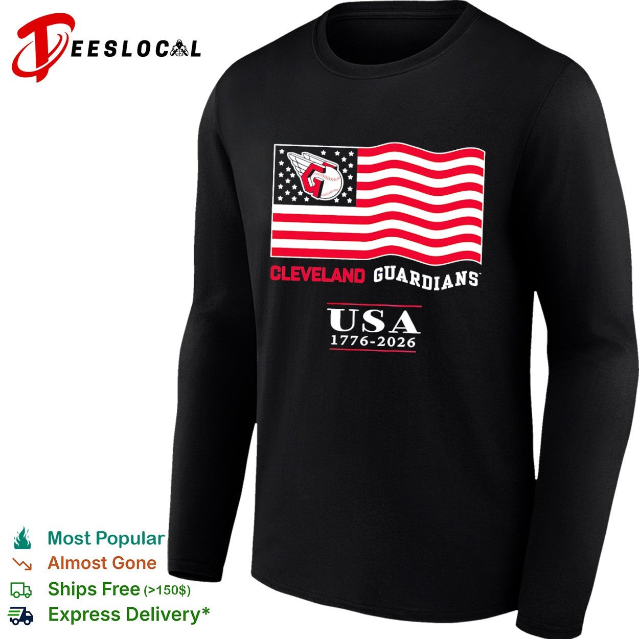 Cleveland Guardians USA 1776 2026 American Flag Baseball MLB shirt