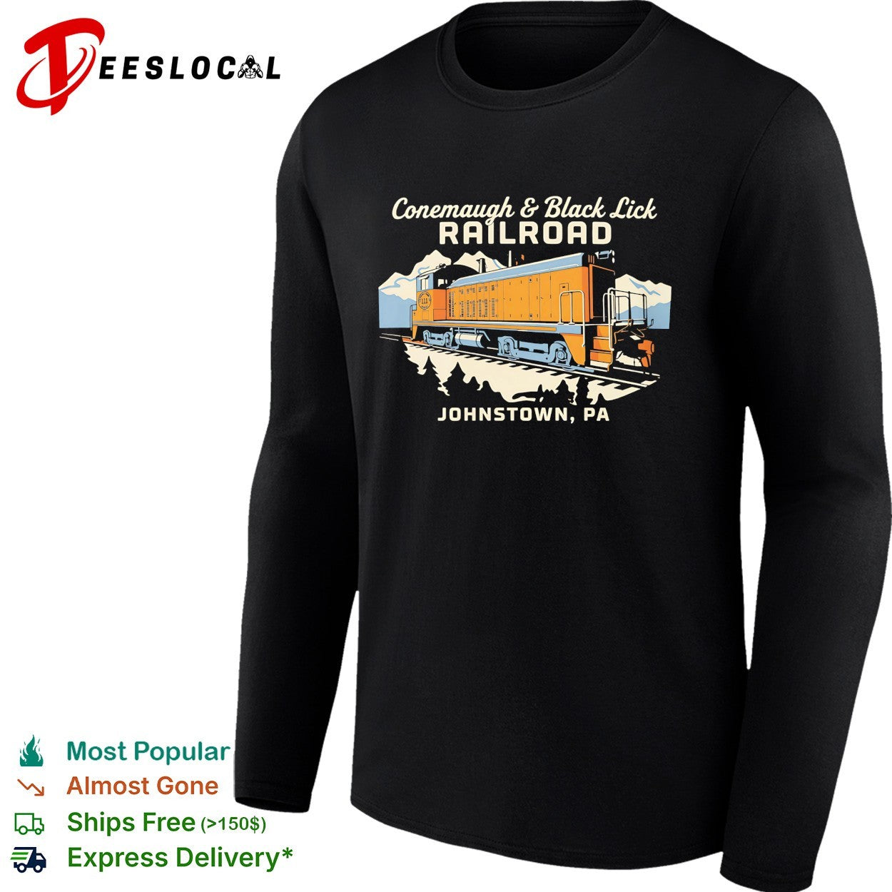 Conemaugh and Black Lick Railroad Johnstown PA locomotive shirt