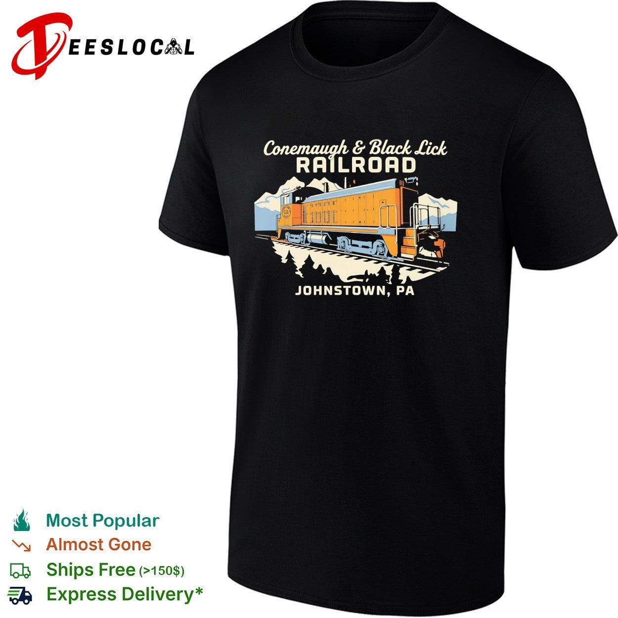 Conemaugh and Black Lick Railroad Johnstown PA locomotive shirt