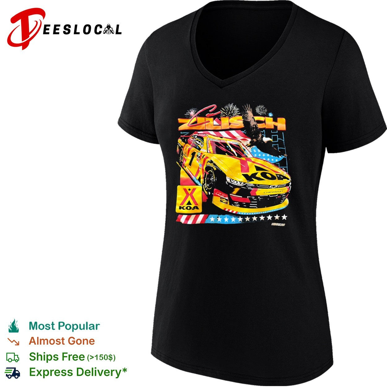 Connor Zilisch NASCAR American flag race car KOA shirt