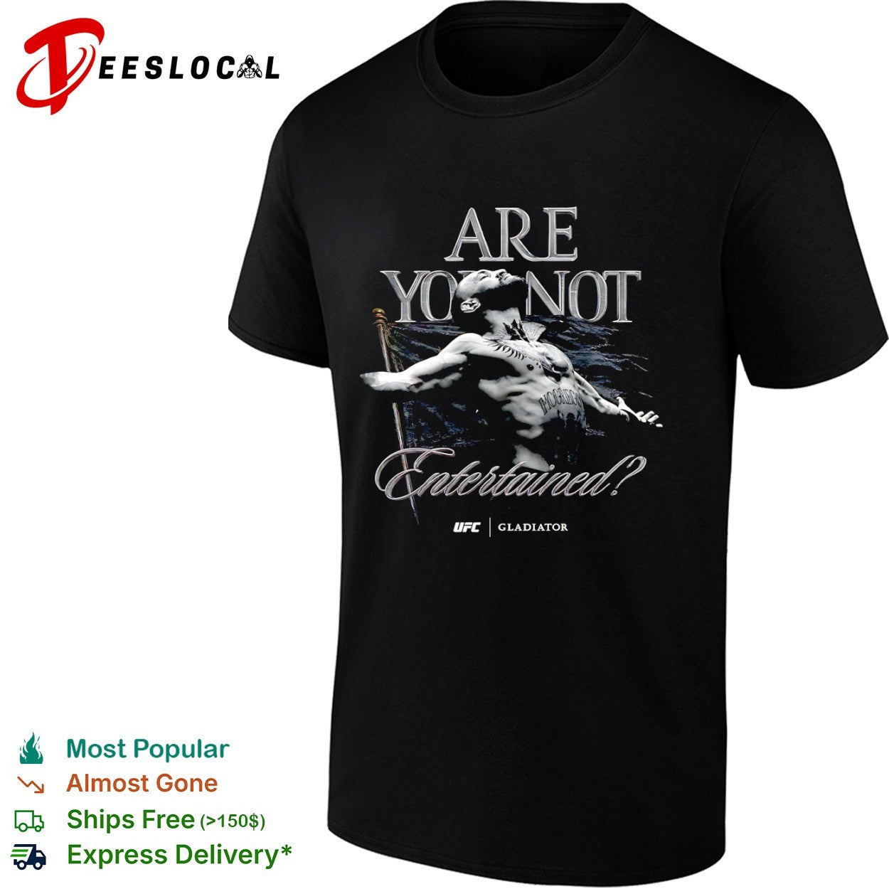Conor McGregor UFC Gladiator Are You Not Entertained MMA Fighter shirt