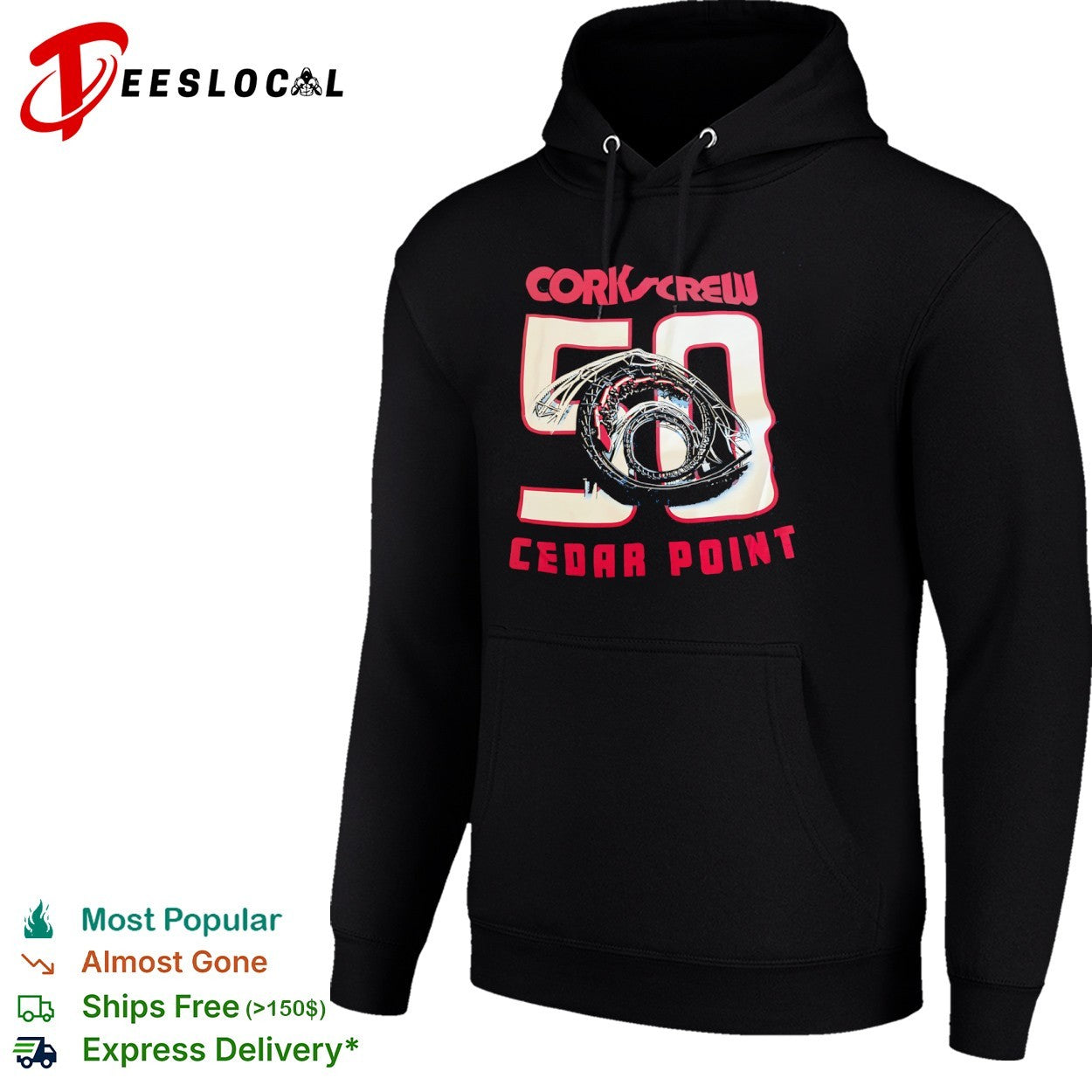 Corkscrew 50 Cedar Point Roller Coaster Amusement shirt