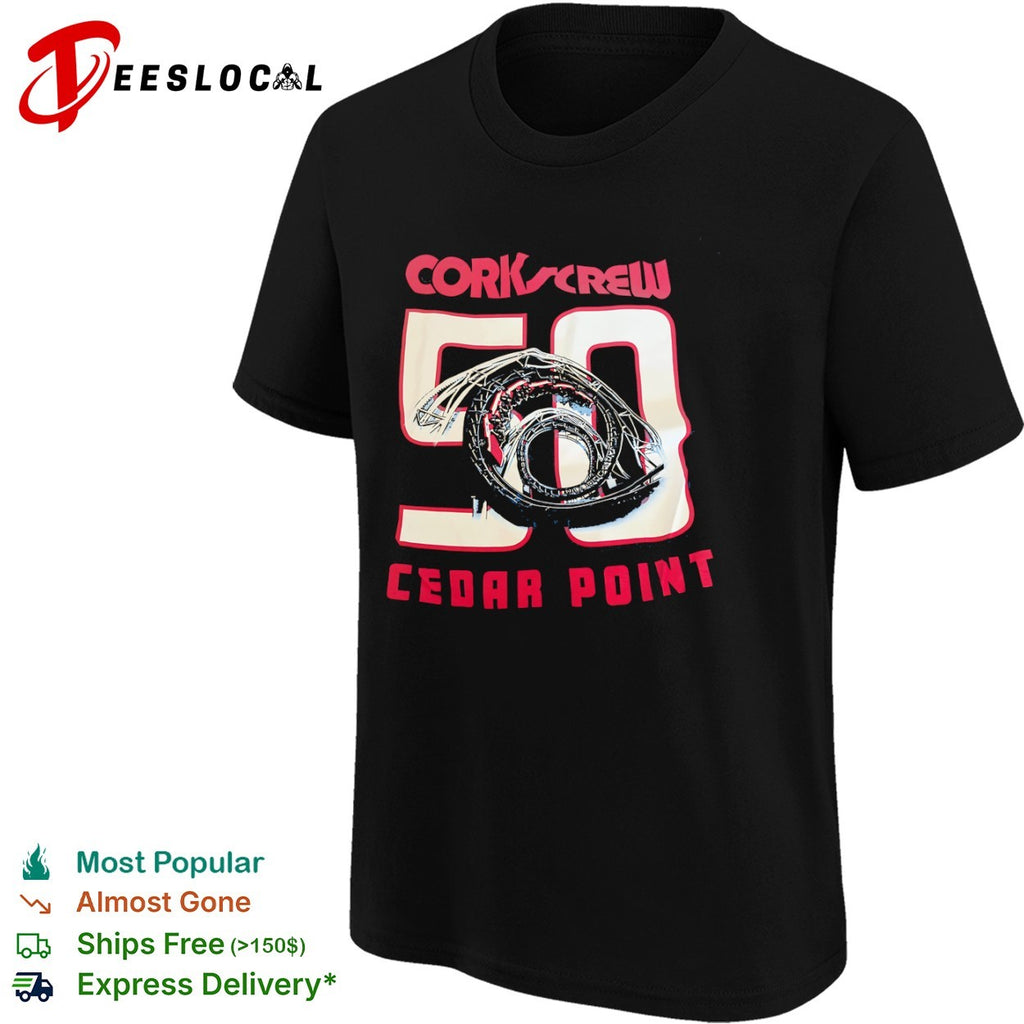 Corkscrew 50 Cedar Point Roller Coaster Amusement shirt