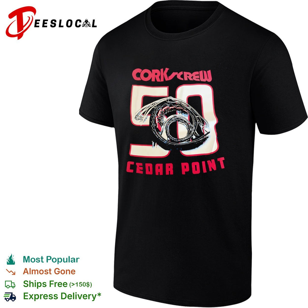 Corkscrew 50 Cedar Point Roller Coaster Amusement shirt