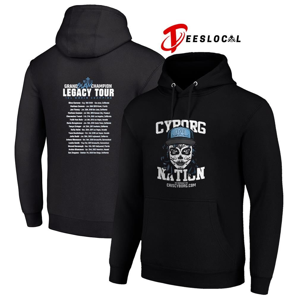 Cris Cybord Nation fight better Grand Slam champion legacy tour 16x world champion roster logo shirt