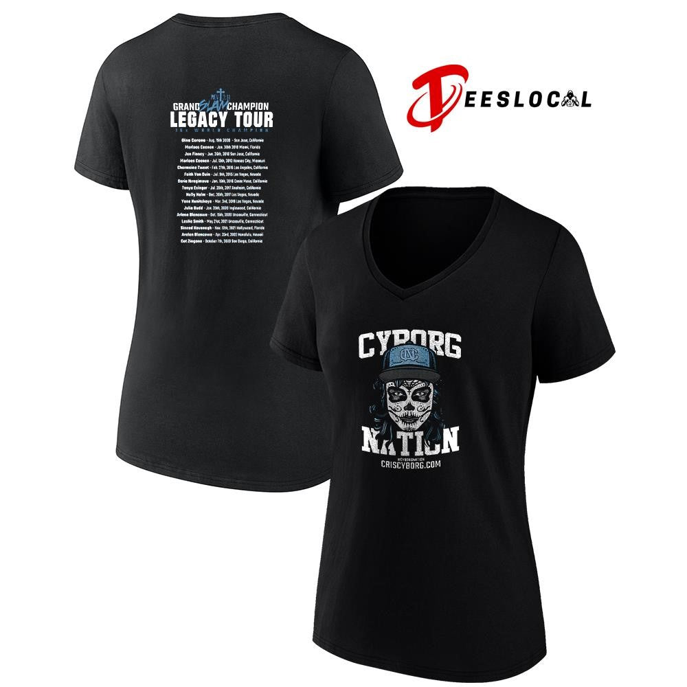 Cris Cybord Nation fight better Grand Slam champion legacy tour 16x world champion roster logo shirt