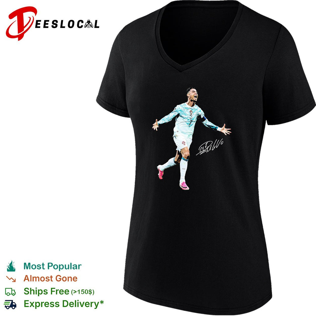 Cristiano Ronaldo Portugal soccer player celebrating shirt